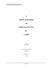 A. E Waite A French Method Of Fortune Telling By Cards