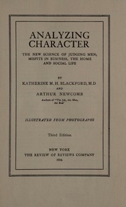 Analyzing character : the new science of judging men, misfits in business, the home and social life
