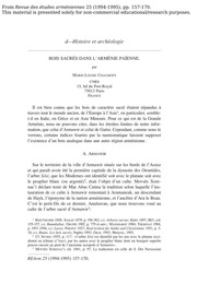 Bois sacrés en Arménie païenne