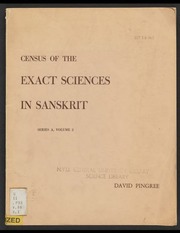 Census Of The Exact Sciences In Sanskrit Series A, Vol. 2