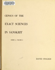 Census of the exact sciences in Sanskrit; Series A Volume 3