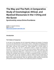 Comparative Studyof Cosmological Ethicaland Mystical Discoursesinthe IChingandthe Quran( 1)