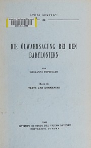 Die Oelwahrsagung bei den Babyloniern