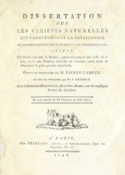 Dissertation sur les variétés naturelles qui caractérisent la physionomie des hommes des divers climats et des différens ages : suivie de réflexions sur la beauté, particulièrement sur cel