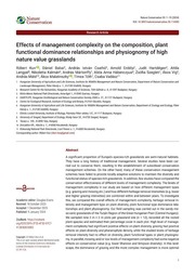 Effects of management complexity on the composition, plant functional dominance relationships and physiognomy of high nature value grasslands