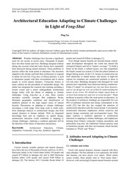ERIC EJ1116370: Architectural Education Adapting to Climate Challenges in Light of "Feng-Shui"