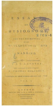 நூல் - Essay of physiognomy  Volume - I