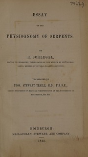 Essay on the physiognomy of serpents
