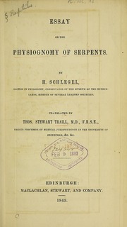 Essay on the physiognomy of serpents