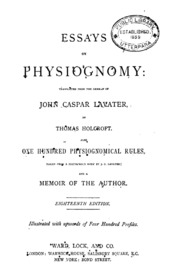 Essays On Physiognomy  Ed. 18Th
