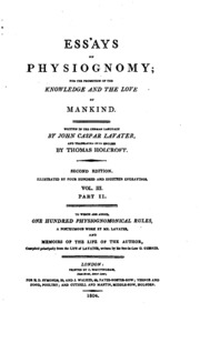 Essays on Physiognomy: For the Promotion of the Knowledge and the Love of Mankind