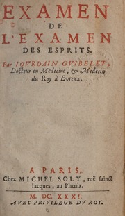 Examen de l'Examen des esprits