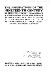 Foundations of Nineteenth Century (Grundlagen des Neunzehnten Jahrhunderts)