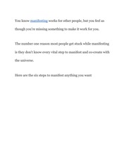 How To Manifest
