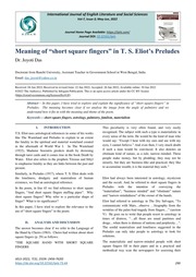 Meaning of “short square fingers” in T. S. Eliot’s Preludes