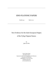 New Evidence for the Indo-European Origins of the Yi Jing Trigram Names