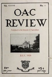 O. A. C. Review Volume 38 Issue 11, July 1926
