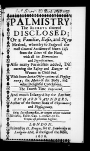 Palmistry, the secrets thereof disclosed; ...  1676