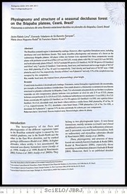 Physiognomy and structure of a seasonal deciduous forest on the Ibiapaba plateau, Ceará, Brazil / Fisionomia e estrutura de uma floresta estacional decídua no planalto da Ibiapaba, Ceará, Brasil