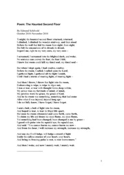 Poem: The Haunted Second Floor (a consideration of a recurring nightmare)