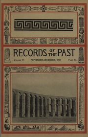 Records of the Past (November-December, 1907)