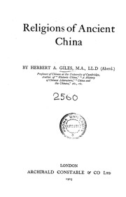 Religions of Ancient China (1905)