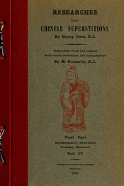 Researches Into Chinese Superstitions 1.4 1917. EN