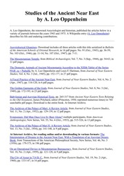 Studies of the Ancient Near East