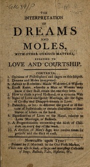 The interpretation of dreams and moles : with other curious matters, relating to love and courtship