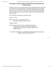 The Project Gutenberg E Book Of The Witches’ Dream Book; And Fortune Teller, By A. H. Noe
