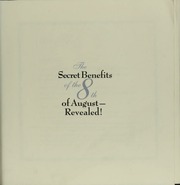 The secret benefits of the 8th of August--revealed!