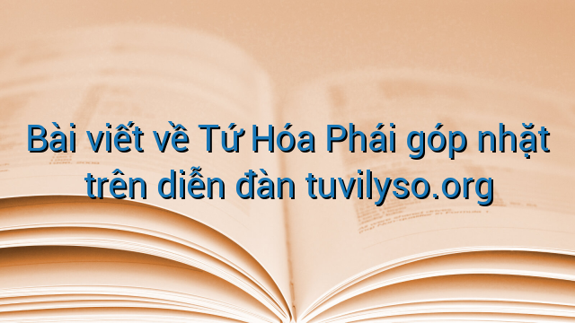 Bài viết về Tứ Hóa Phái góp nhặt trên diễn đàn tuvilyso.org