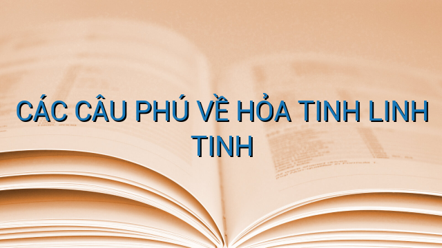 CÁC CÂU PHÚ VỀ HỎA TINH LINH TINH