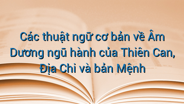 Các thuật ngữ cơ bản về Âm Dương ngũ hành của Thiên Can, Địa Chi và bản Mệnh