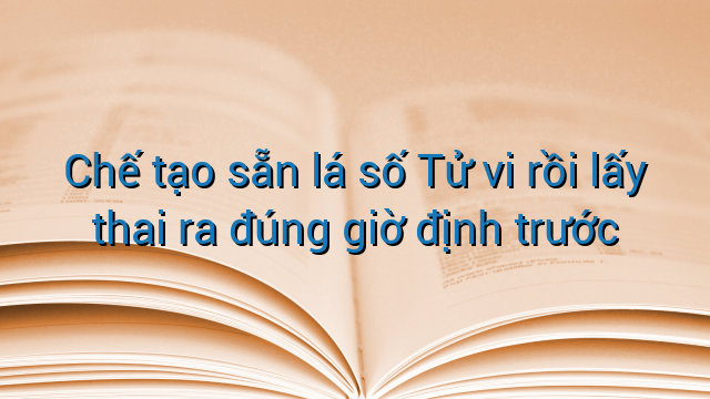 Chế tạo sẵn lá số Tử vi rồi lấy thai ra đúng giờ định trước