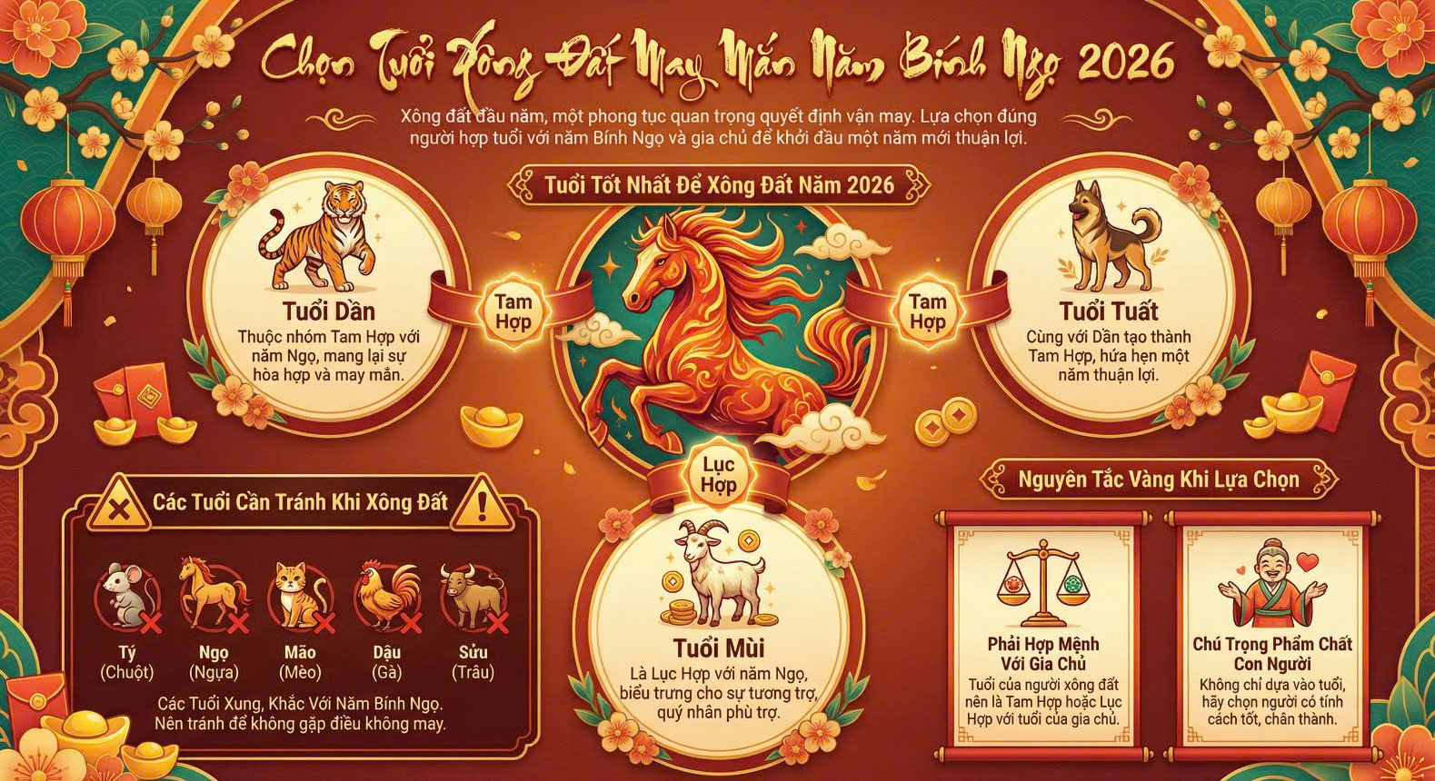 Chọn Tuổi Xông Đất Và Mở Hàng Bính Ngọ 2026
