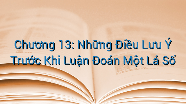 Chương 13: Những Điều Lưu Ý Trước Khi Luận Đoán Một Lá Số