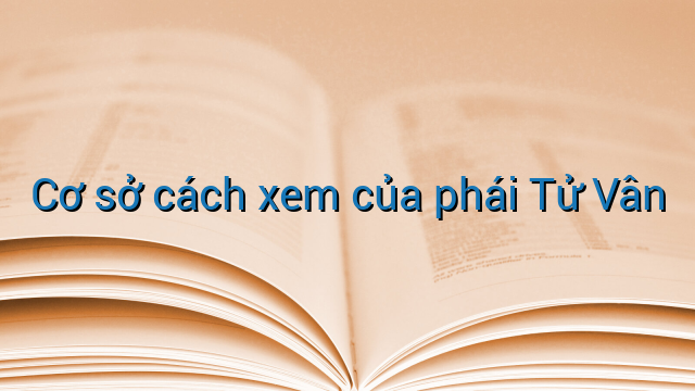 Cơ sở cách xem của phái Tử Vân