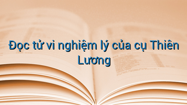 Đọc tử vi nghiệm lý của cụ Thiên Lương