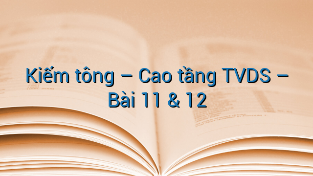 Kiếm tông - Cao tầng TVDS - Bài 11 &amp; 12