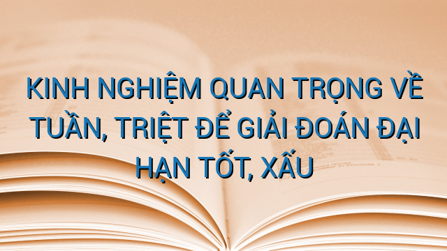 KINH NGHIỆM QUAN TRỌNG VỀ TUẦN, TRIỆT ĐỂ GIẢI ĐOÁN ĐẠI HẠN TỐT, XẤU