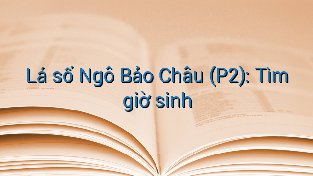 Lá số Ngô Bảo Châu (P2): Tìm giờ sinh