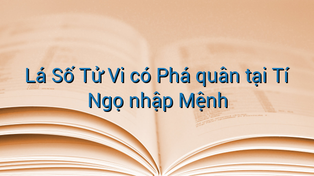Lá Số Tử Vi có Phá quân tại Tí Ngọ nhập Mệnh