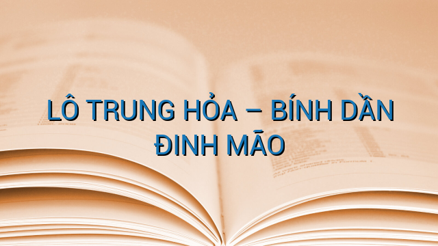 LÔ TRUNG HỎA – BÍNH DẦN ĐINH MÃO