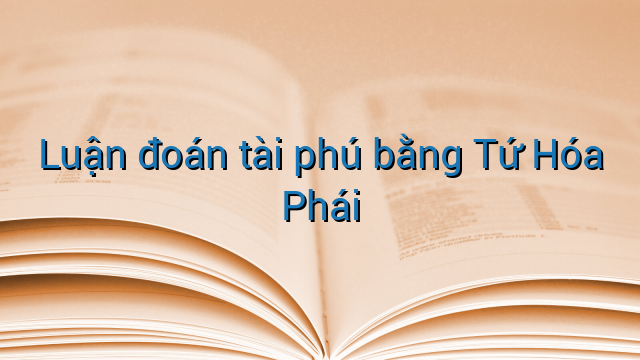 Luận đoán tài phú bằng Tứ Hóa Phái