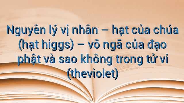 Nguyên lý vị nhân - hạt của chúa (hạt higgs) - vô ngã của đạo phật và sao không trong tử vi (theviolet)