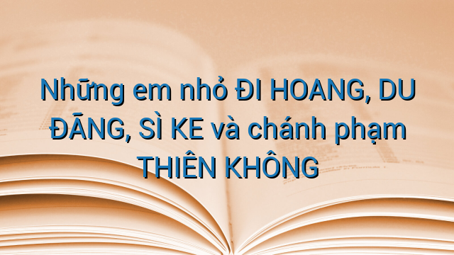Những em nhỏ ĐI HOANG, DU ĐÃNG, SÌ KE và chánh phạm THIÊN KHÔNG