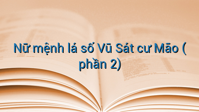 Nữ mệnh lá số Vũ Sát cư Mão ( phần 2)