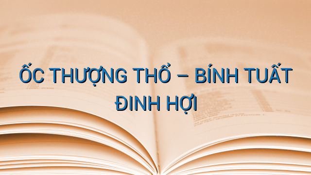ỐC THƯỢNG THỔ – BÍNH TUẤT ĐINH HỢI
