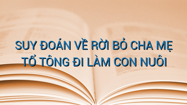 SUY ĐOÁN VỀ RỜI BỎ CHA MẸ TỔ TÔNG ĐI LÀM CON NUÔI